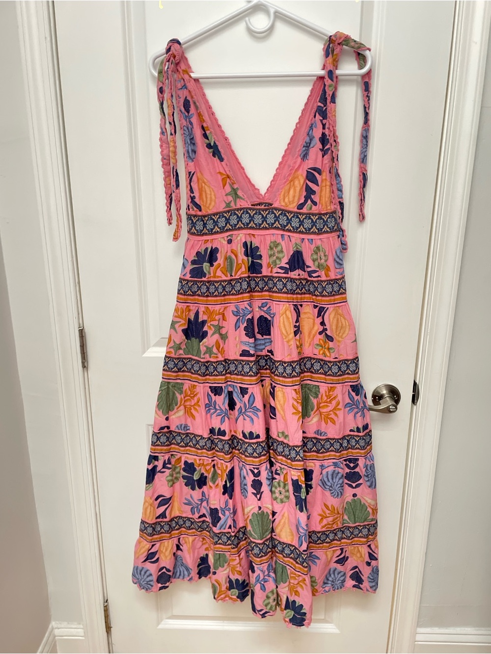 Farm rio size S Seashell Tapestry Dress Summer Floral seashell summer ocean - Picture 7 of 15